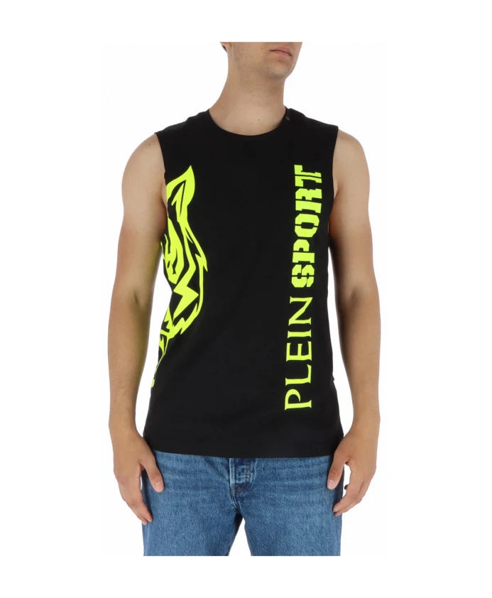 Черная майка без рукавов с круглым вырезом и принтом. Plein Sport, черный
Черная майка без рукавов с круглым вырезом и принтом. Plein Sport, черный