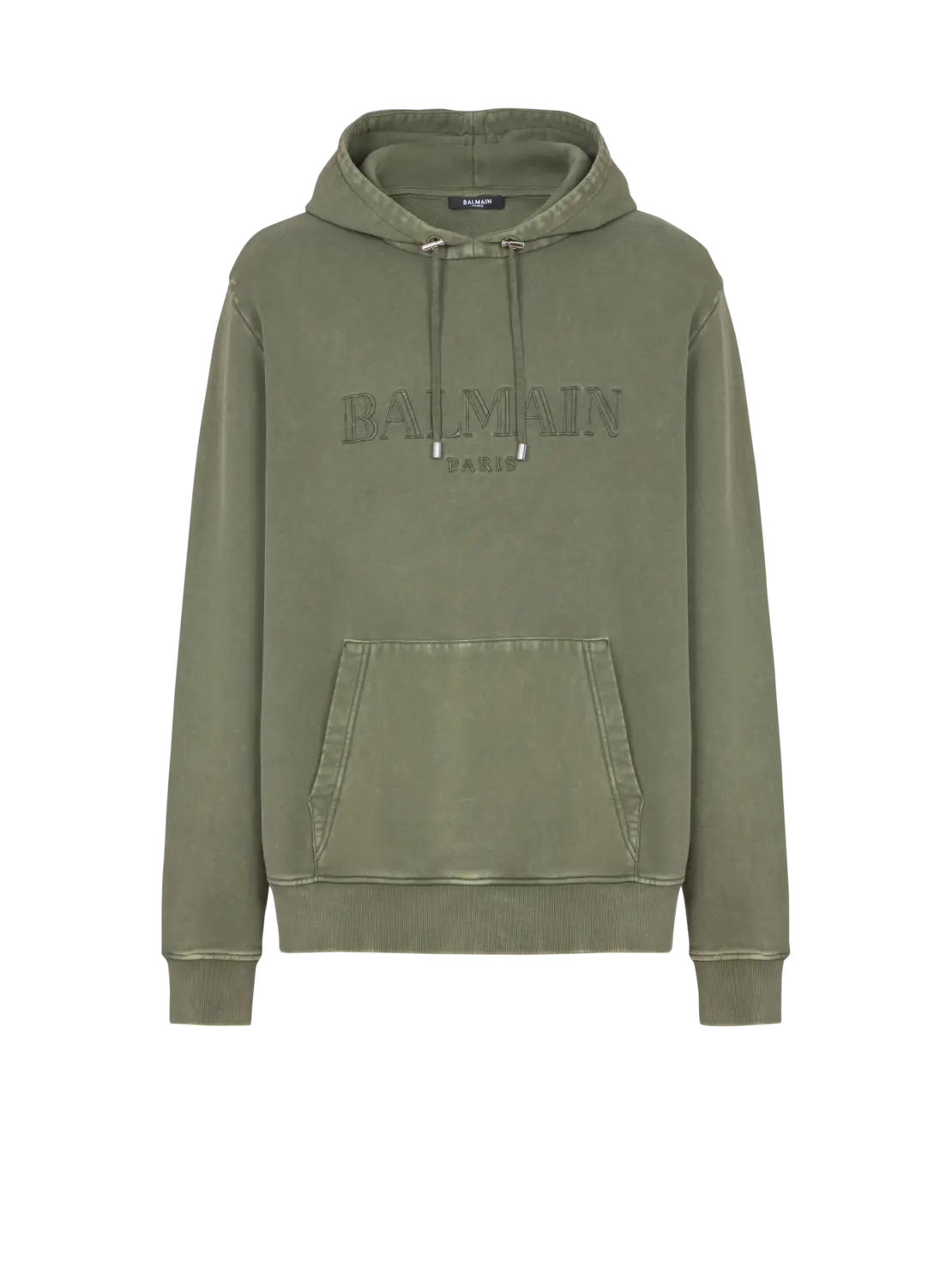 Винтажное худи Balmain с вышивкой, серый/хаки
Винтажное худи Balmain с вышивкой, серый/хаки