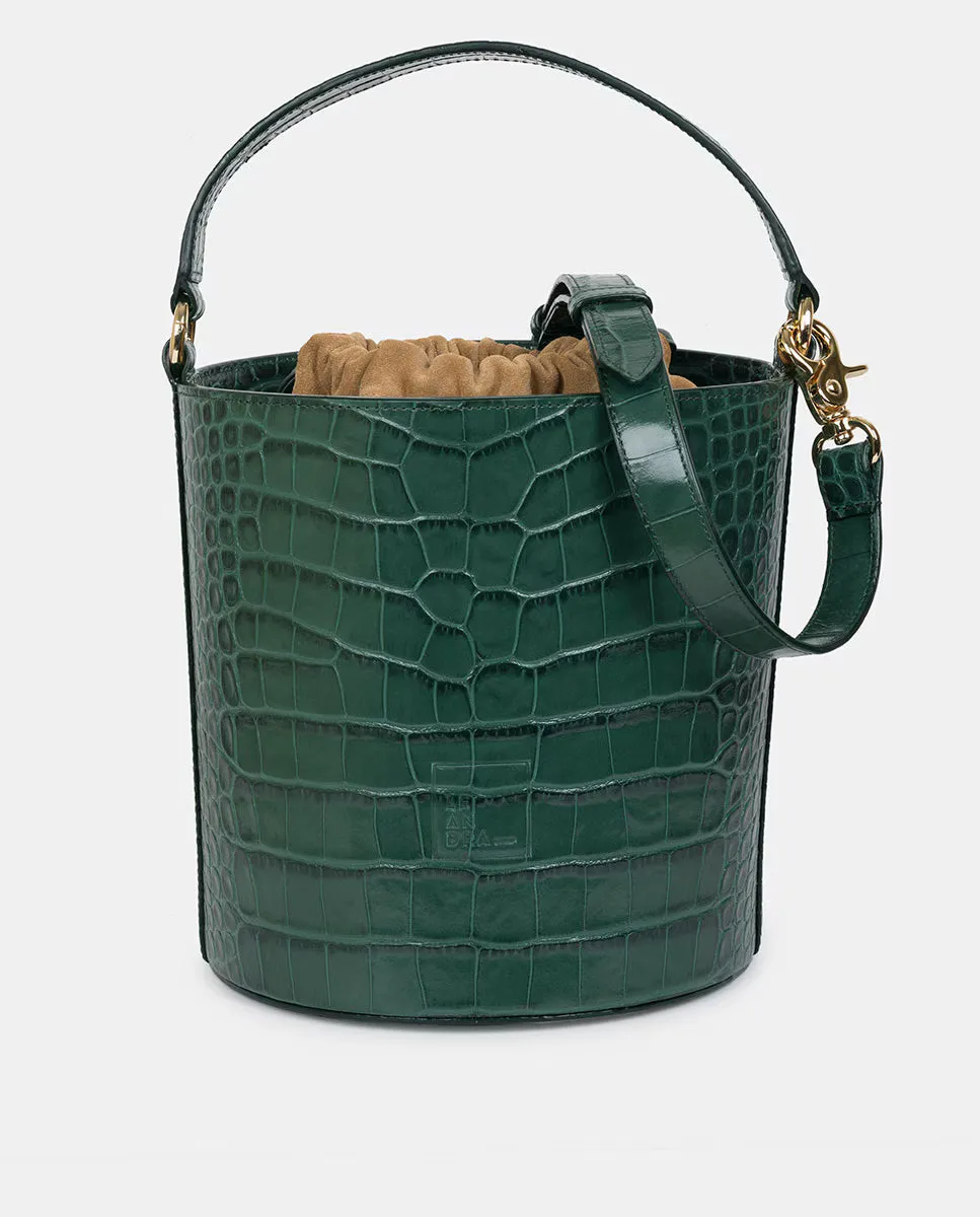 Сумка-ведро из тисненой зеленой кожи Leandra, зеленый
Сумка-ведро из тисненой зеленой кожи Leandra, зеленый