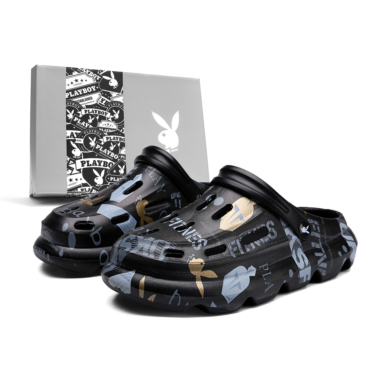 Playboy Клоги мужские черные, цвет Black 
Playboy Клоги мужские черные, цвет Black