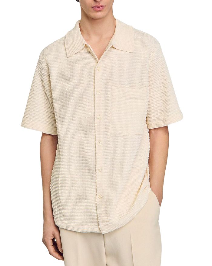 Ватная оверсайз рубашка на пуговицах Sandro, слоновая кость/кремовый
Ватная оверсайз рубашка на пуговицах Sandro, слоновая кость/кремовый