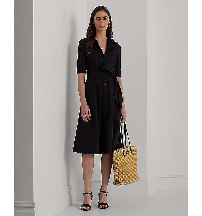 Платье-рубашка с рукавами до локтя Lauren Ralph Lauren из смесового хлопка, черный
Платье-рубашка с рукавами до локтя Lauren Ralph Lauren из смесового хлопка, черный