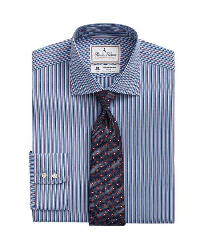 Полосатая рубашка Thomas Mason стандартного кроя с английским раздвинутым воротником Brooks Brothers, синий
Полосатая рубашка Thomas Mason стандартного кроя с английским раздвинутым воротником Brooks Brothers, синий