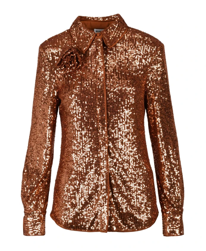 Рубашка, полностью покрытая пайетками Blugirl, коричневый
Рубашка, полностью покрытая пайетками Blugirl, коричневый