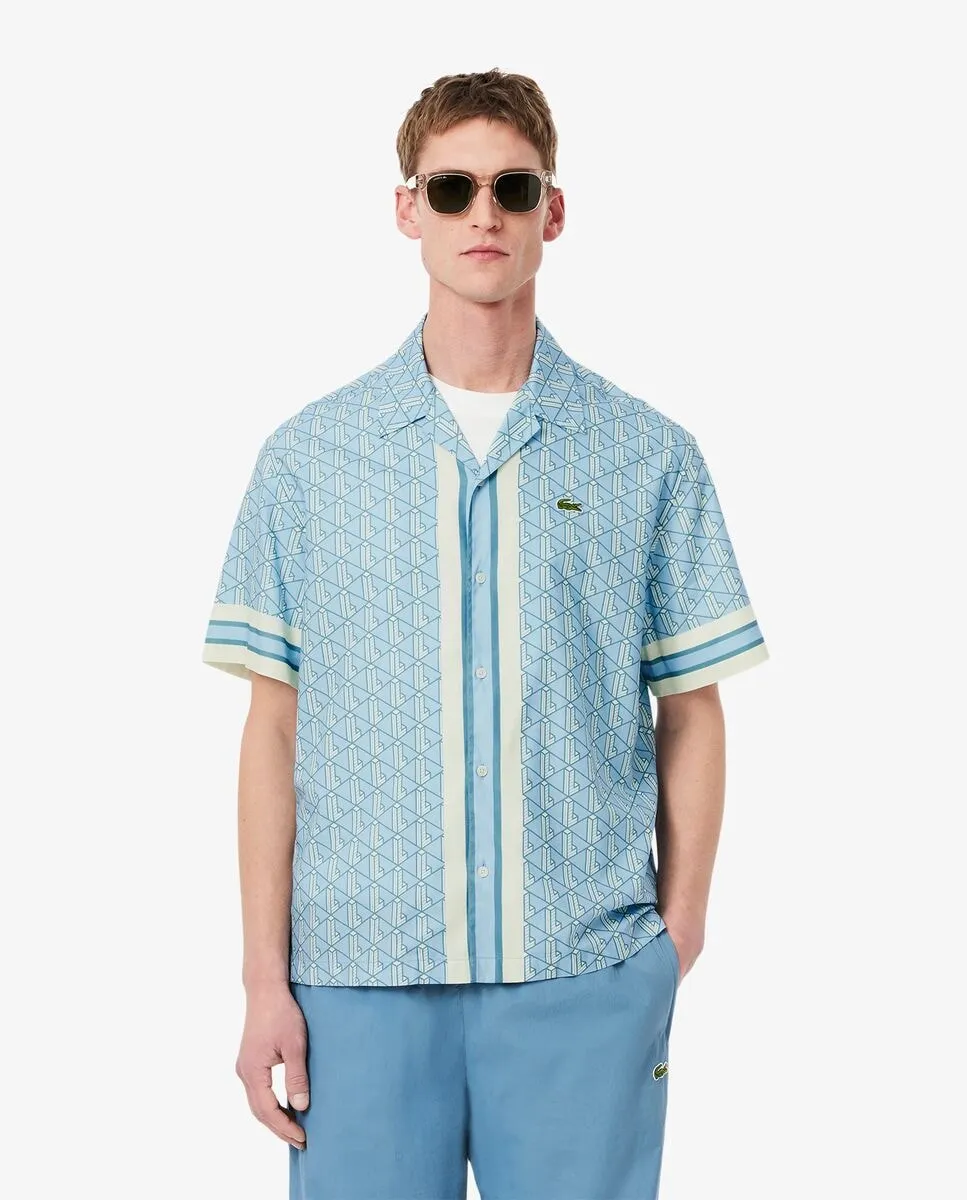 Мужская рубашка с коротким рукавом и монограммой прямого покроя Lacoste, синий
Мужская рубашка с коротким рукавом и монограммой прямого покроя Lacoste, синий