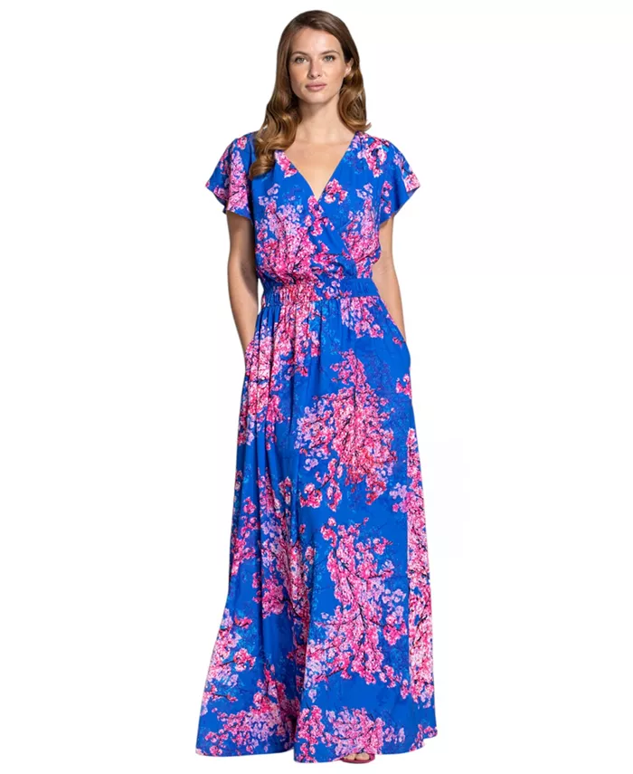 Женское макси-платье из шифона с запахом Hotsquash London, синий
Женское макси-платье из шифона с запахом Hotsquash London, синий