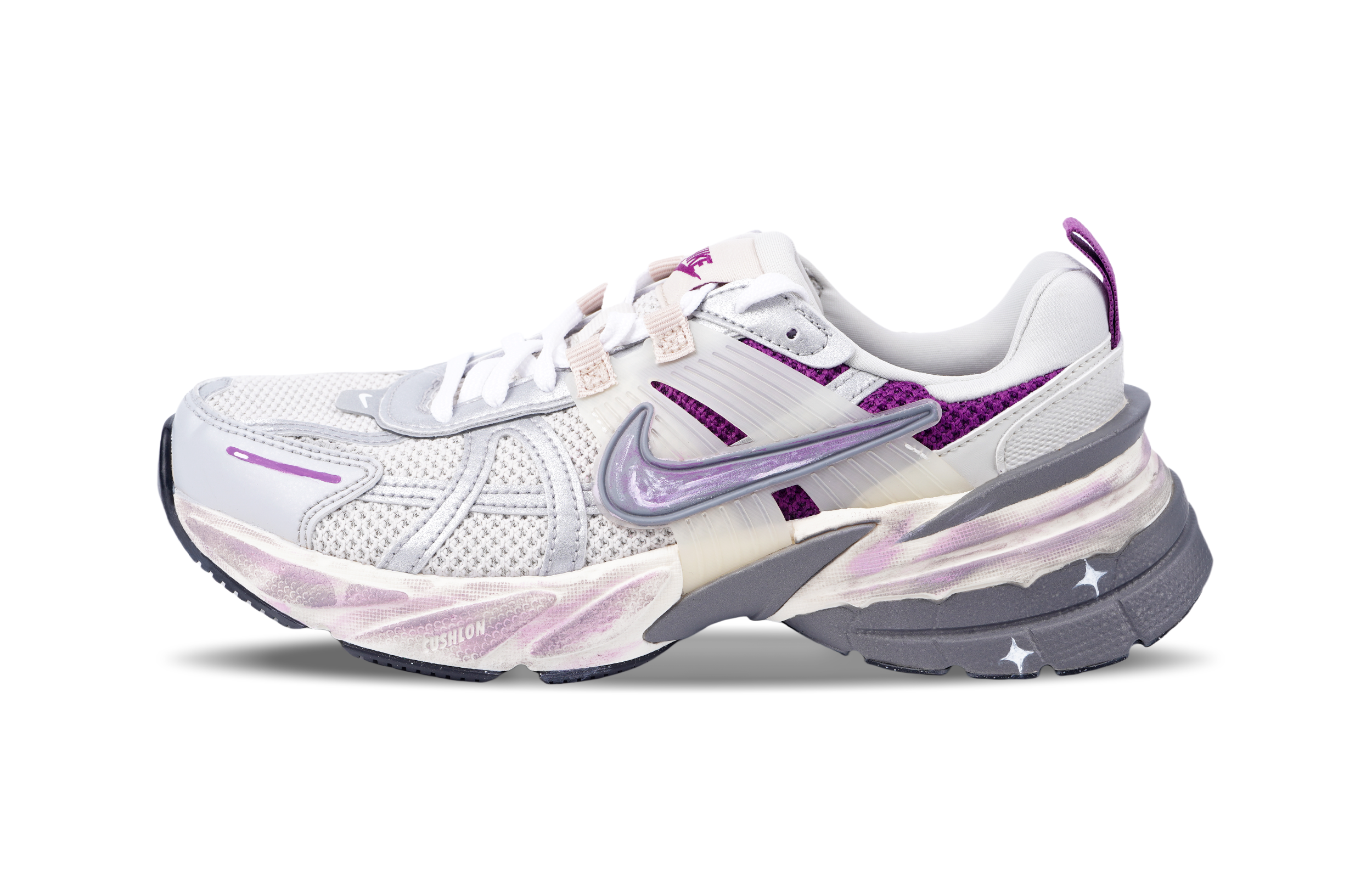 Nike V2K Run Low top Running Shoes Women's Gray White Purple
Nike V2K Run Low top Running Shoes Women's Gray White Purple