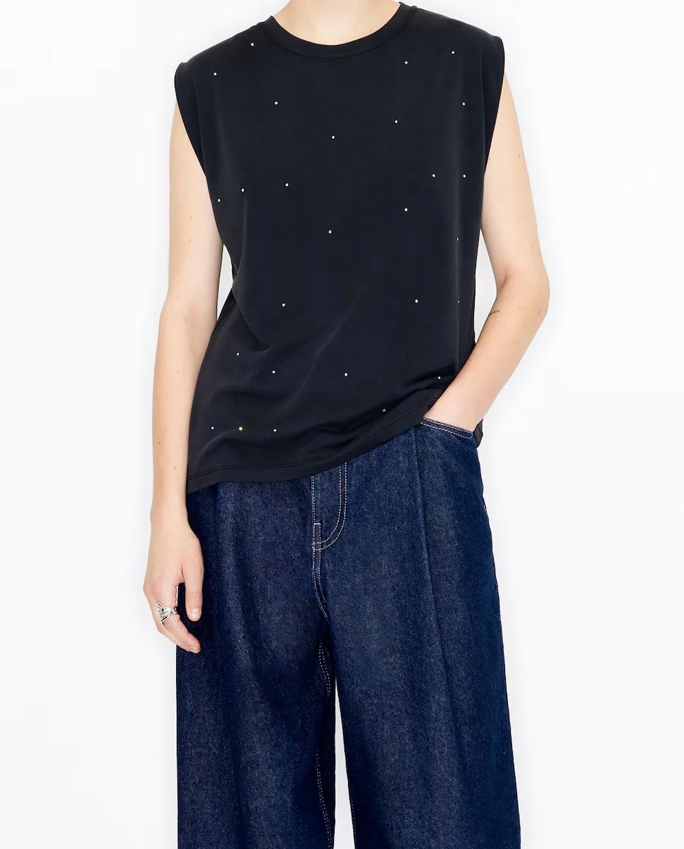 Женская футболка без рукавов с отделкой из камней Bimba y Lola, черный
Женская футболка без рукавов с отделкой из камней Bimba y Lola, черный