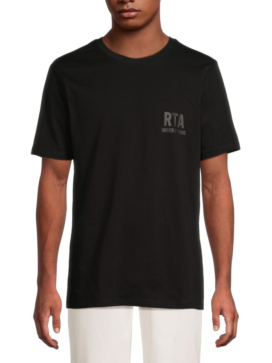 Футболка из хлопка с графическим логотипом RTA, черный 
Футболка из хлопка с графическим логотипом RTA, черный