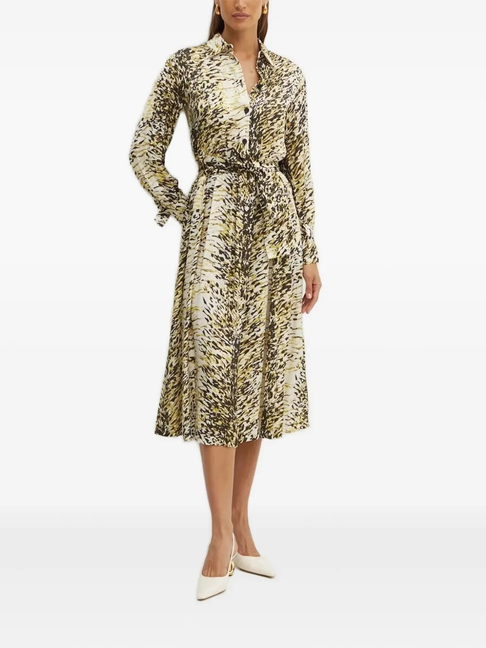 Плиссированное платье-рубашка с принтом Liviana Conti, желтый
Плиссированное платье-рубашка с принтом Liviana Conti, желтый