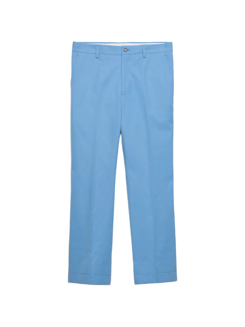 Клешевые портновские брюки из поплина Prada, синий
Клешевые портновские брюки из поплина Prada, синий