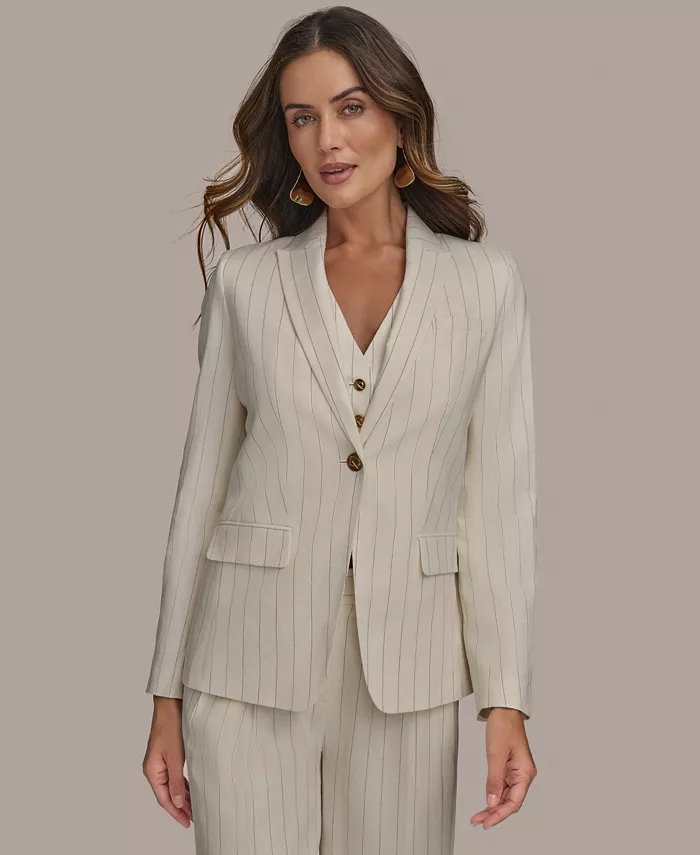 Женский пиджак в полоску, Regular & Petite Donna Karan New York, коричневый
Женский пиджак в полоску, Regular & Petite Donna Karan New York, коричневый