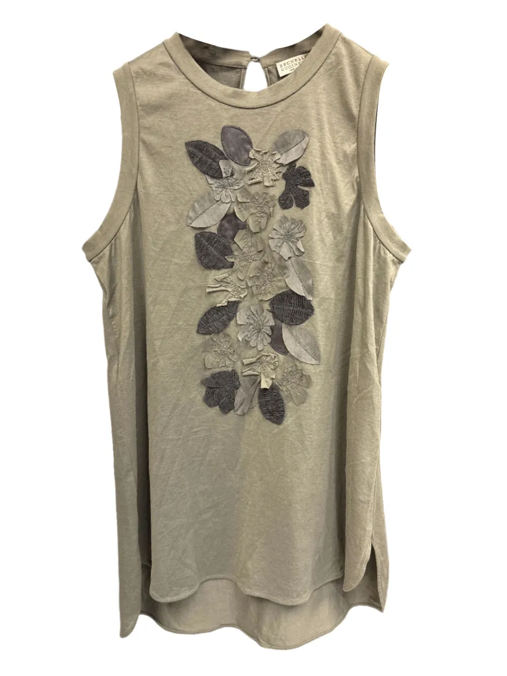 Топ с цветочной вышивкой Brunello Cucinelli, серый
Топ с цветочной вышивкой Brunello Cucinelli, серый