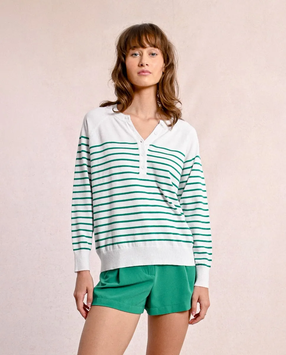 Женский свитер с длинными рукавами и полосатым принтом Molly Bracken, зеленый
Женский свитер с длинными рукавами и полосатым принтом Molly Bracken, зеленый