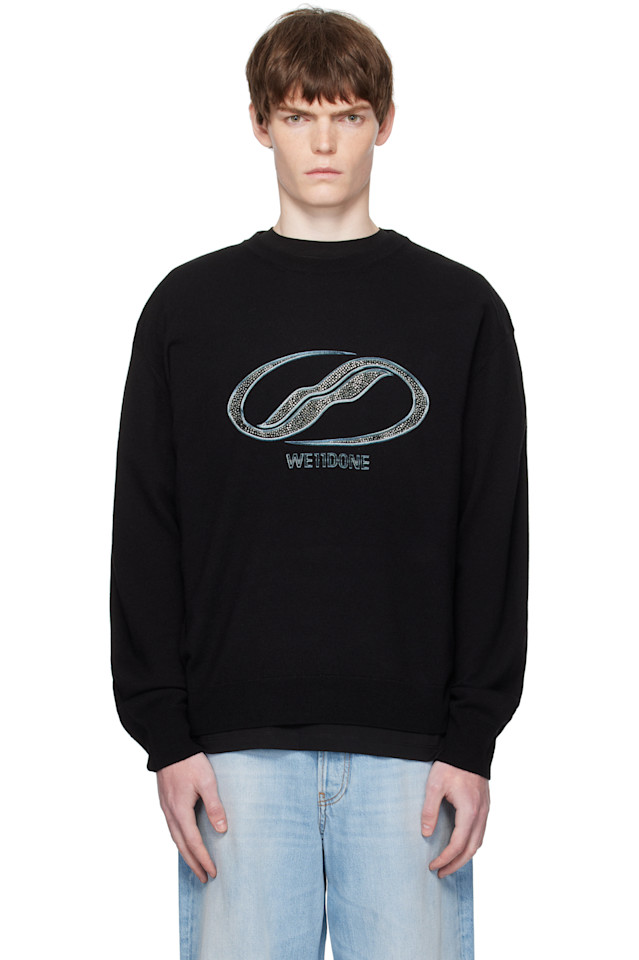 Свитер с вышивкой стразами Logo вязка We11Done, черный
Свитер с вышивкой стразами Logo вязка We11Done, черный