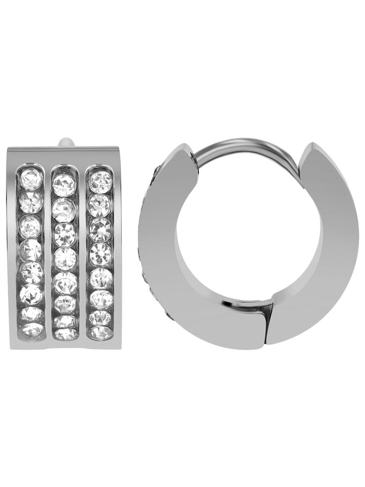 Adeliás Женские серьги - серьги-кольца на шарнирах из нержавеющей стали со стразами серебристого цвета
Adeliás Женские серьги - серьги-кольца на шарнирах из нержавеющей стали со стразами серебристого цвета