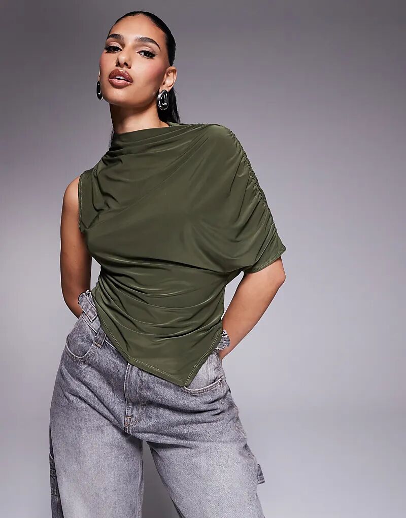 Топ ASOS DESIGN с облегающими рукавами и асимметричным подолом цвета хаки
Топ ASOS DESIGN с облегающими рукавами и асимметричным подолом цвета хаки