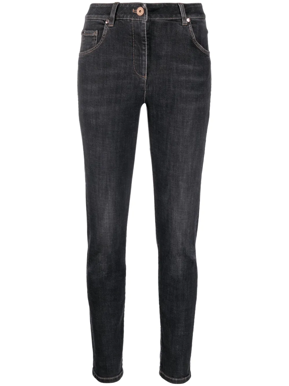 Джинсы с завышенной талией и нашивками Brunello Cucinelli, черный
Джинсы с завышенной талией и нашивками Brunello Cucinelli, черный