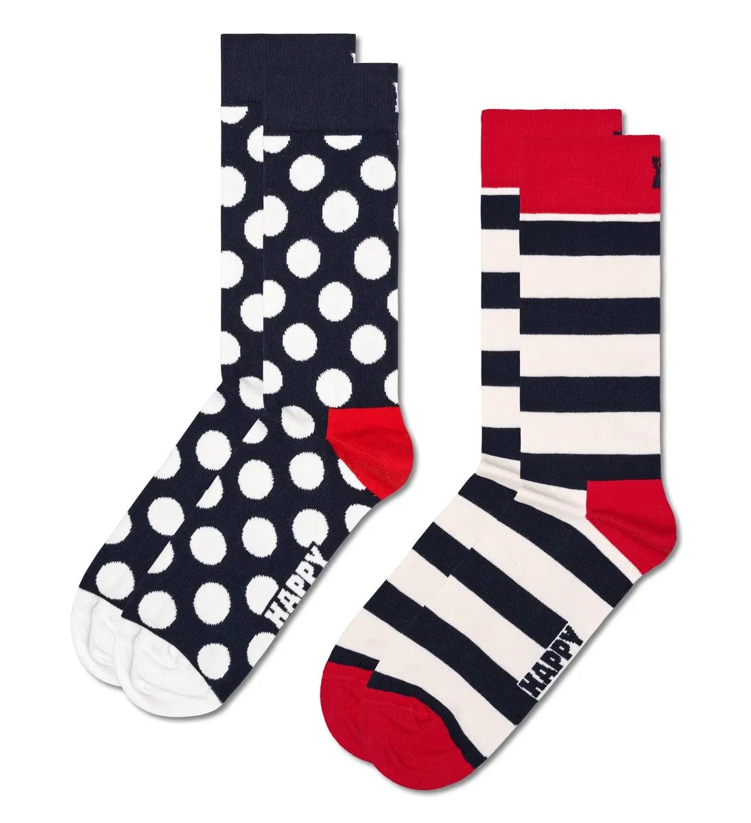 Носки Happy Socks "Classic Big Dot Socks" (упаковка, 2 пары), Dots & Stripes, цвет морской волны 
Носки Happy Socks "Classic Big Dot Socks" (упаковка, 2 пары), Dots & Stripes, цвет морской волны