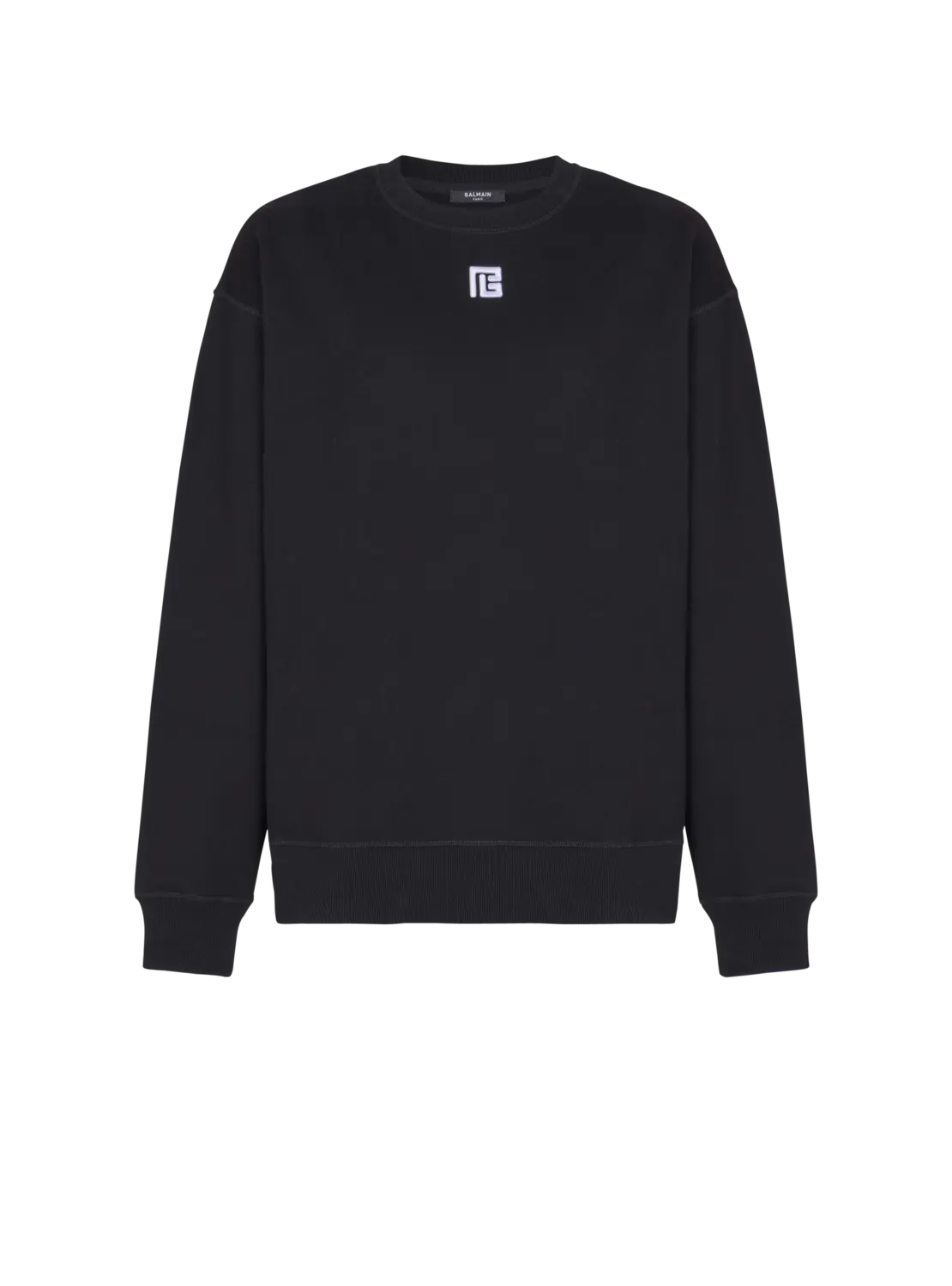 Хлопковый свитшот с вышивкой PB Balmain, черный
Хлопковый свитшот с вышивкой PB Balmain, черный