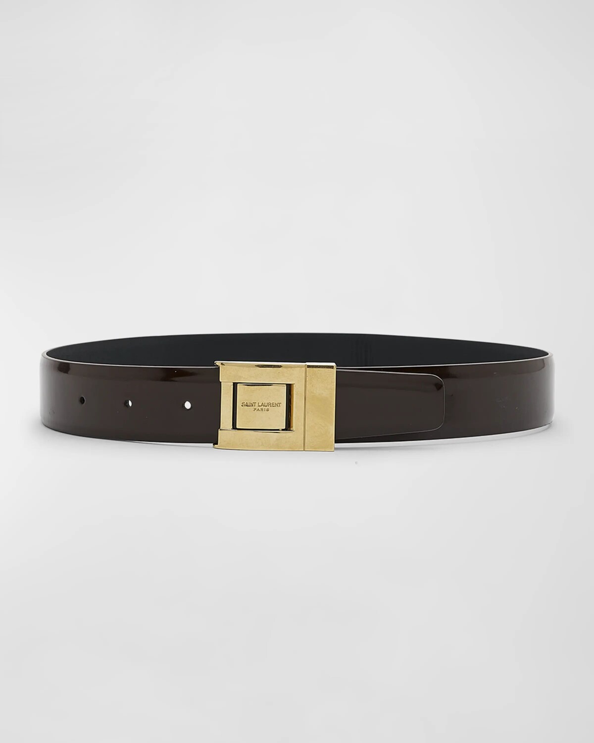 Ремень из лакированной кожи с золотой фурнитурой Saint Laurent, цвет Dark Maroon
Ремень из лакированной кожи с золотой фурнитурой Saint Laurent, цвет Dark Maroon