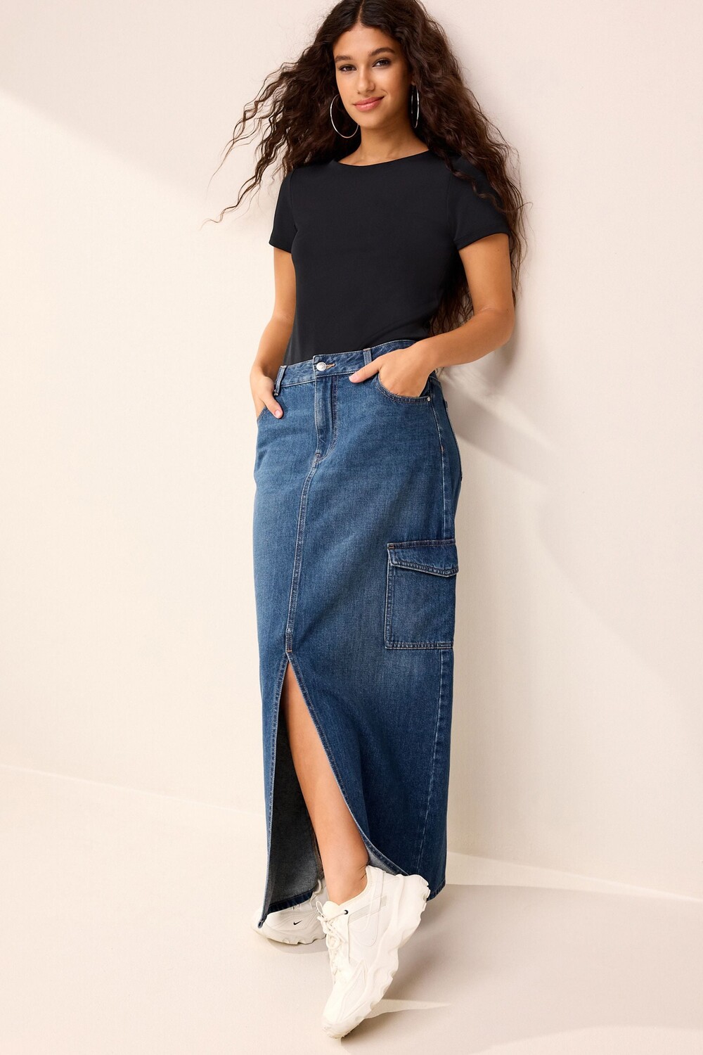 Джинсовая юбка-карго макси Next, синий
Джинсовая юбка-карго макси Next, синий