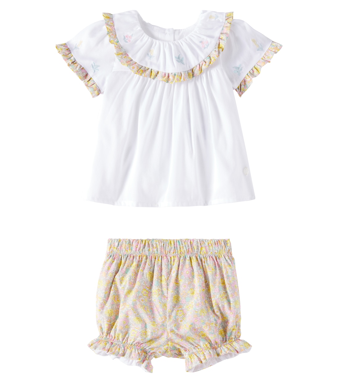 Топ и шорты из хлопка с цветочным принтом Patachou, белый
Топ и шорты из хлопка с цветочным принтом Patachou, белый