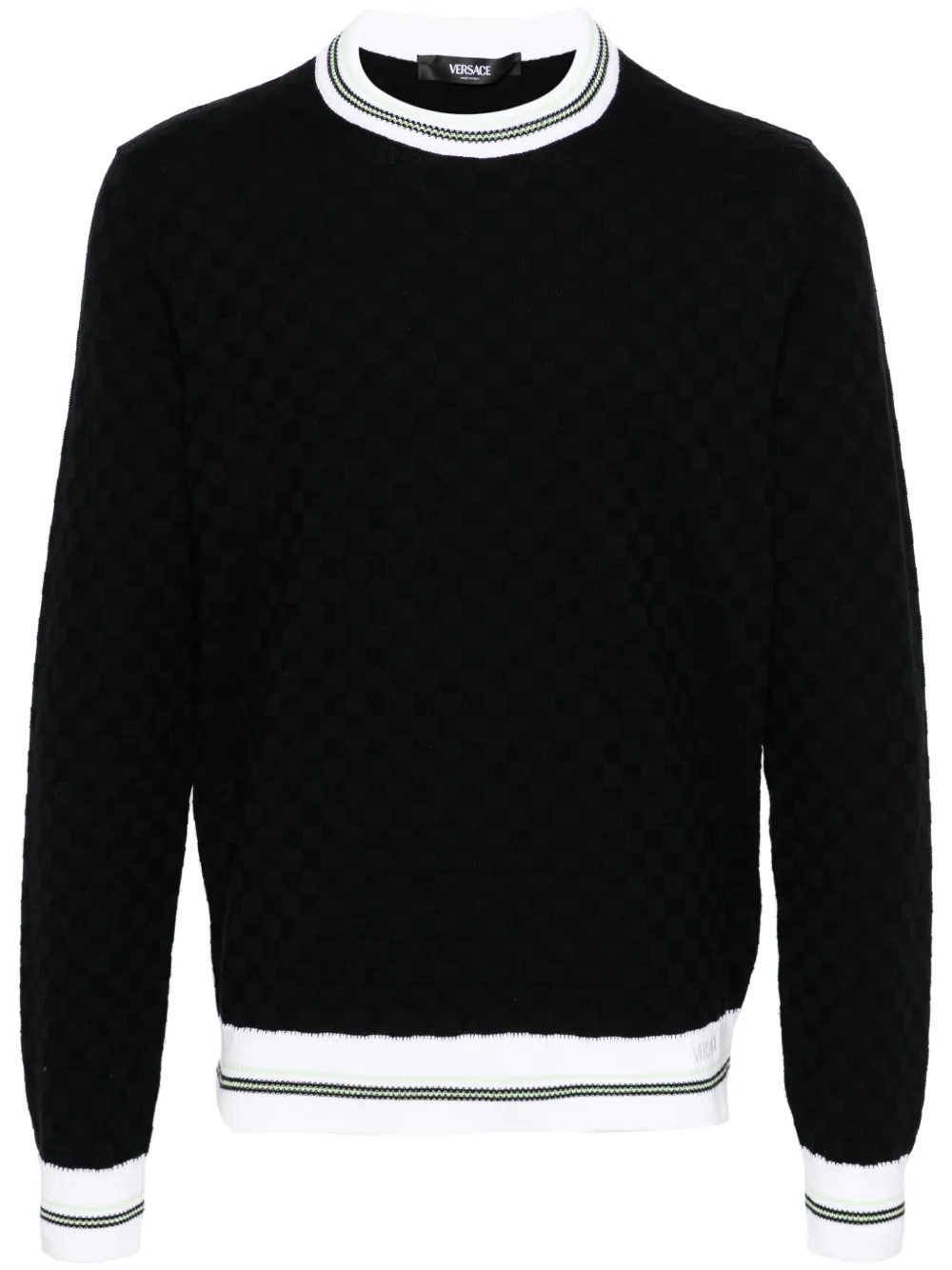 Джемпер Contrasto в клетку VERSACE, черный 
Джемпер Contrasto в клетку VERSACE, черный