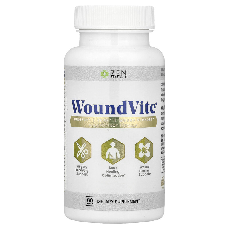 Zen Nutrients, WoundVite, 60 капсул
Zen Nutrients, WoundVite, 60 капсул