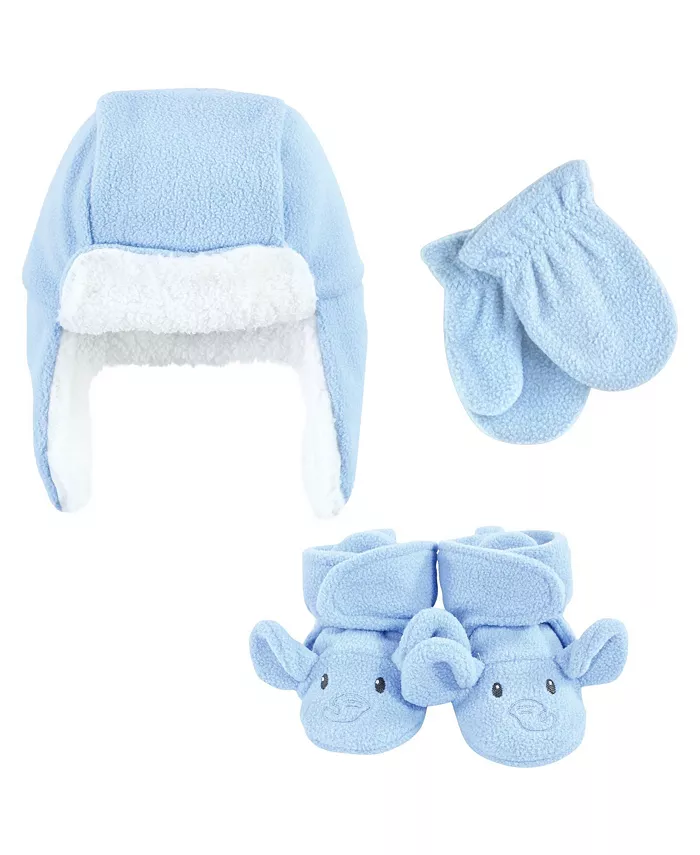 Детский унисекс зимний комплект из 3 предметов: шапка с ушками, варежки и плюшевые пинетки Hudson Baby, синий
Детский унисекс зимний комплект из 3 предметов: шапка с ушками, варежки и плюшевые пинетки Hudson Baby, синий