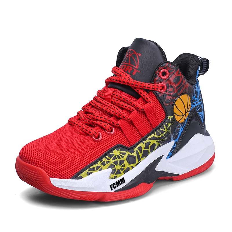 Противоскользящие и дышащие баскетбольные кроссовки для детей FCMM, черный/красный
Противоскользящие и дышащие баскетбольные кроссовки для детей FCMM, черный/красный