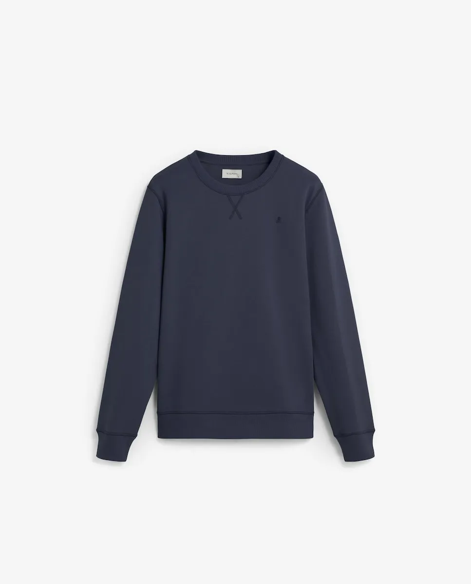 Мужская толстовка без капюшона, прямого кроя, из хлопка Scalpers, темно-синий
Мужская толстовка без капюшона, прямого кроя, из хлопка Scalpers, темно-синий