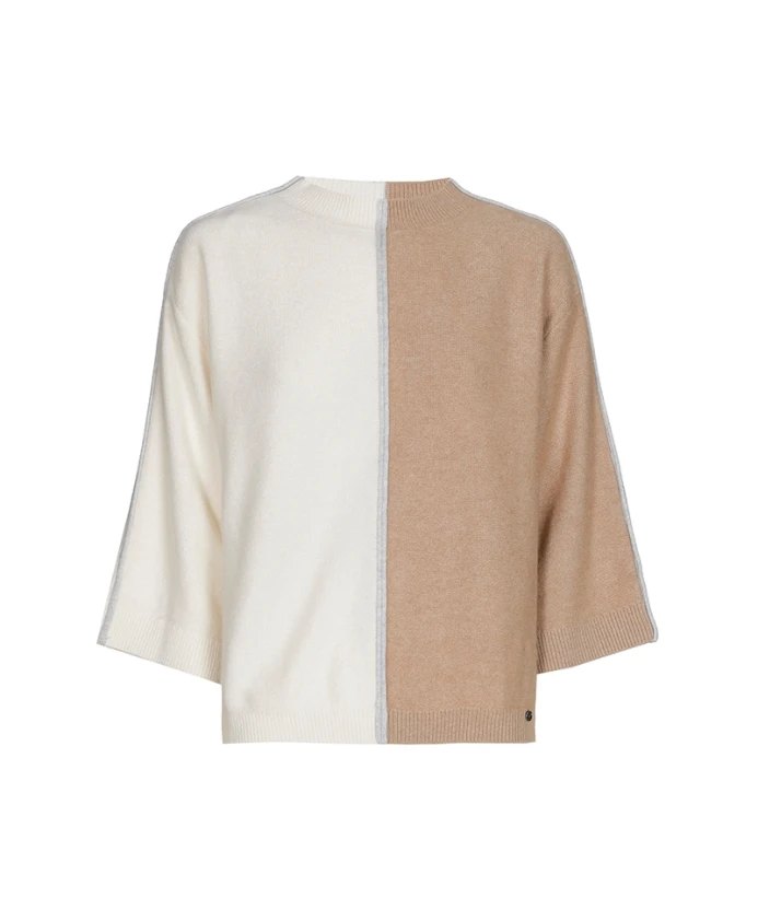 Двухцветный пуловер с вертикальной полосой Marie Mãro, бежевый
Двухцветный пуловер с вертикальной полосой Marie Mãro, бежевый