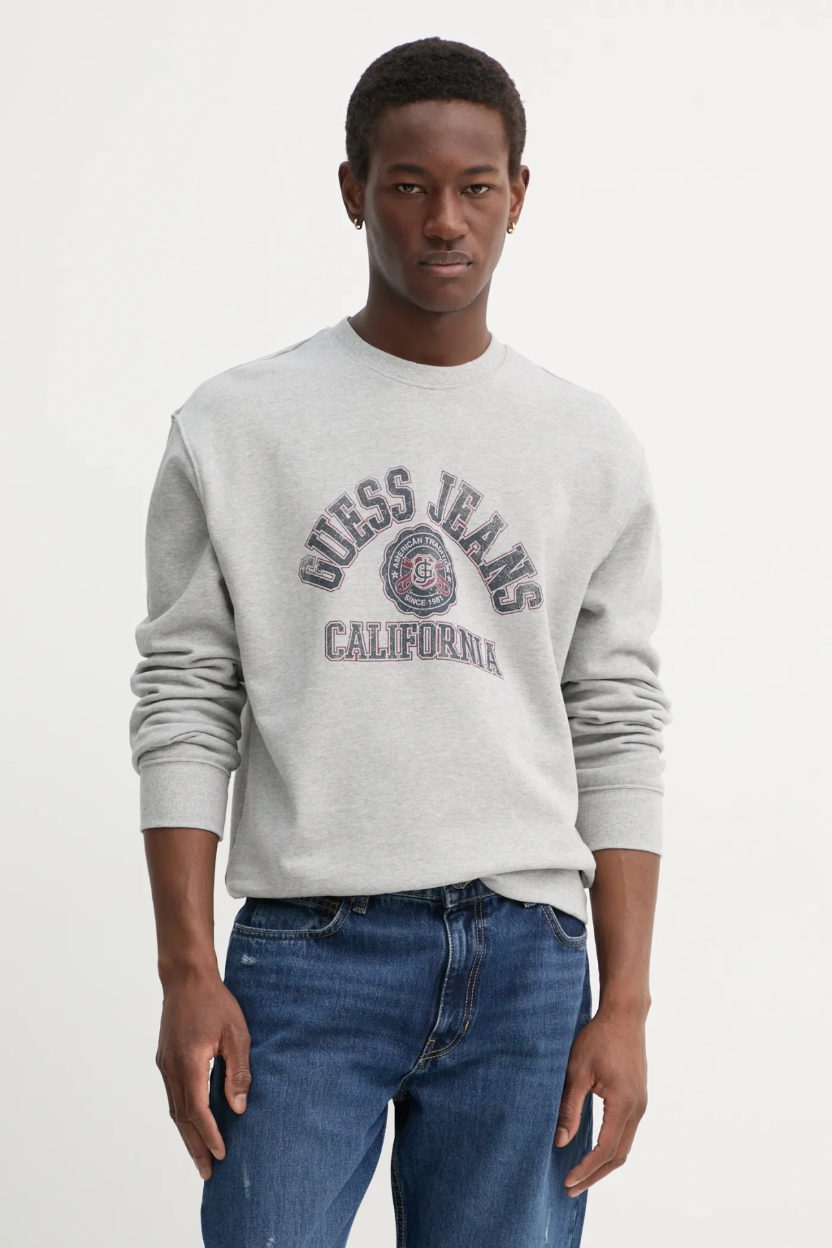 Хлопковая толстовка Guess Jeans, серый
Хлопковая толстовка Guess Jeans, серый