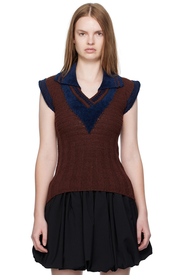 Kiko Kostadinov Поло без рукавов Quimby темно-синего и коричневого цвета
Kiko Kostadinov Поло без рукавов Quimby темно-синего и коричневого цвета