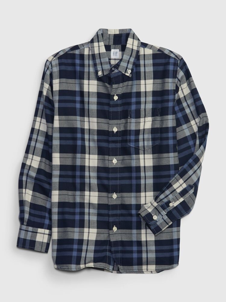 Детская клетчатая рубашка Gap, синий 
Детская клетчатая рубашка Gap, синий