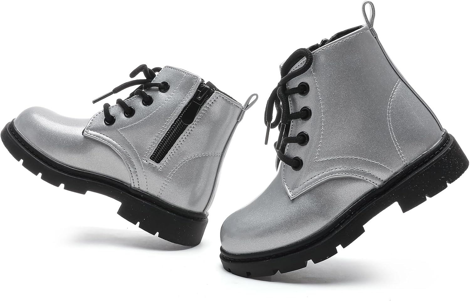 Детские ботинки для мальчиков и девочек яркого цвета со шнуровкой, ботинки на щиколотку с боковой молнией Mybozz, Silver Glitter-T629
Детские ботинки для мальчиков и девочек яркого цвета со шнуровкой, ботинки на щиколотку с боковой молнией Mybozz, Silver Glitter-T629