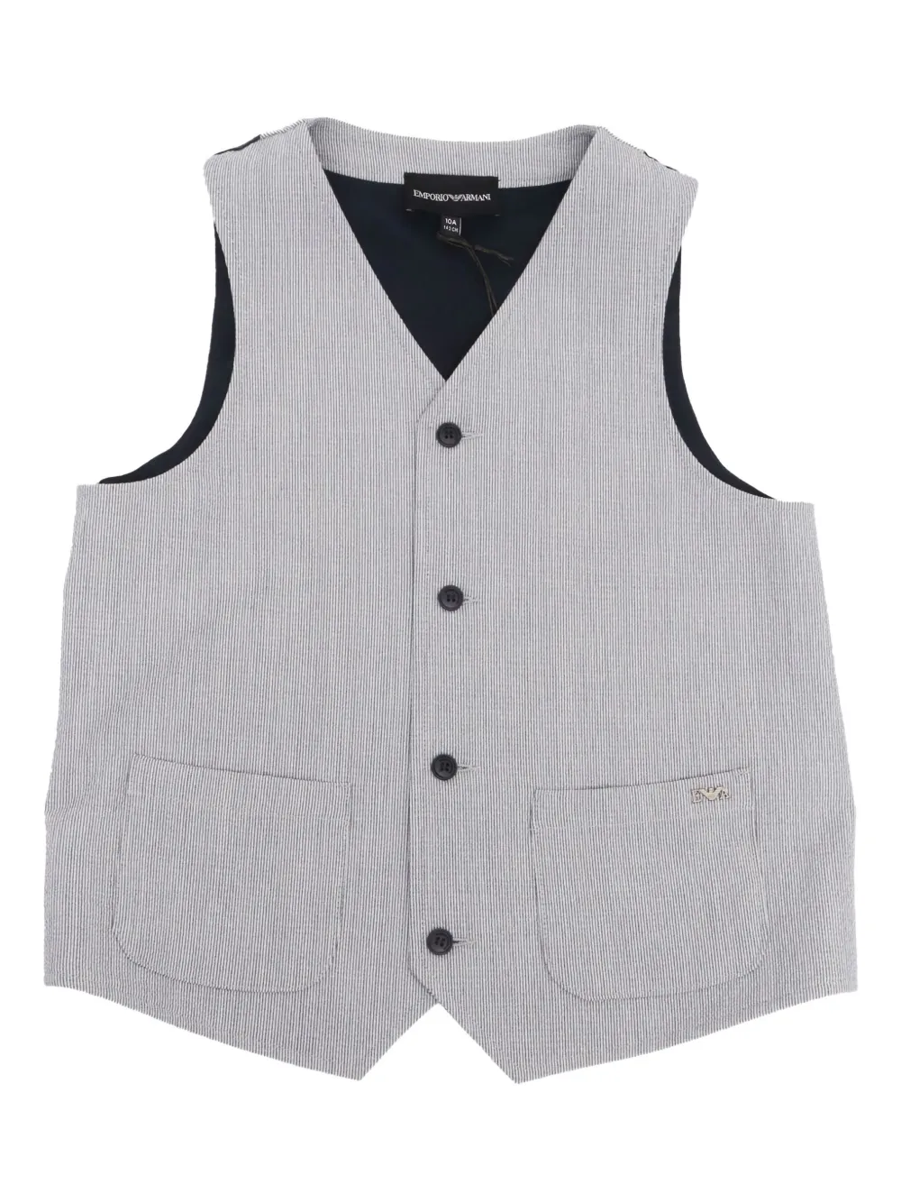 Жилет со вставками в полоску Emporio Armani Kids, серый
Жилет со вставками в полоску Emporio Armani Kids, серый