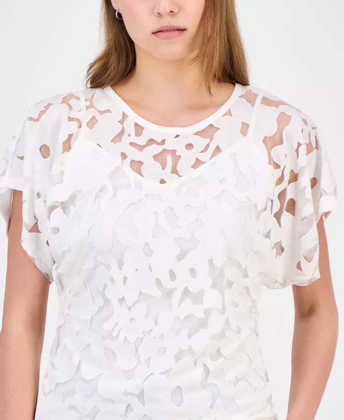 Женский топ с цветочным кружевом BOSS Orange, белый
Женский топ с цветочным кружевом BOSS Orange, белый