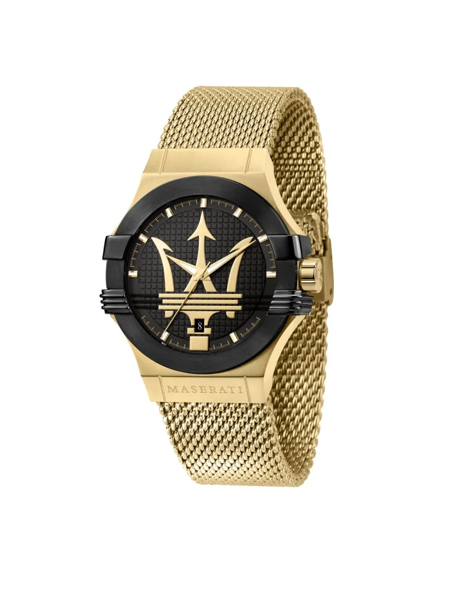 Мужские часы Potenza R8853108006 из стали и золотого ремешка Maserati 
Мужские часы Potenza R8853108006 из стали и золотого ремешка Maserati