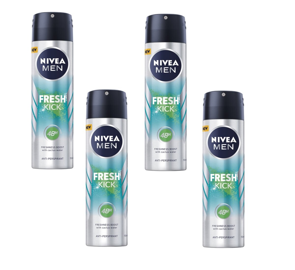 NIVEA MEN Fresh Kick мужской антиперспирант 4x150мл
NIVEA MEN Fresh Kick мужской антиперспирант 4x150мл