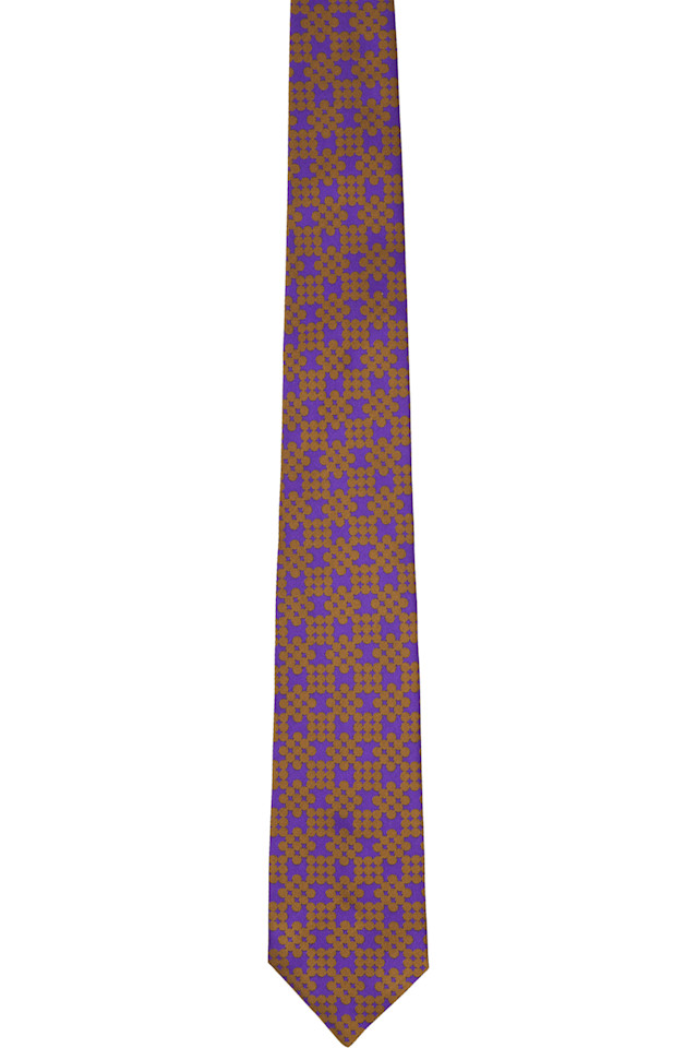 Dries Van Noten Шелковый галстук с фиолетово-оранжевым принтом
Dries Van Noten Шелковый галстук с фиолетово-оранжевым принтом