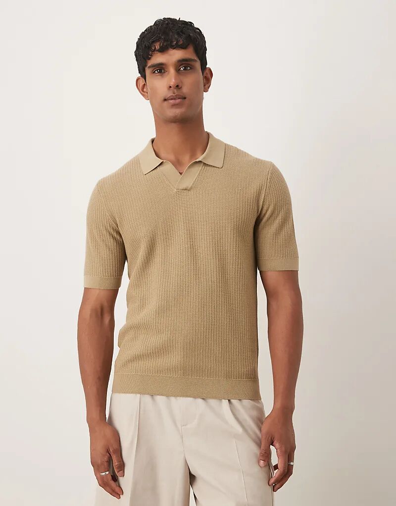 Рубашка с короткими рукавами из хлопка Mango Revere, бежевого цвета 
Рубашка с короткими рукавами из хлопка Mango Revere, бежевого цвета