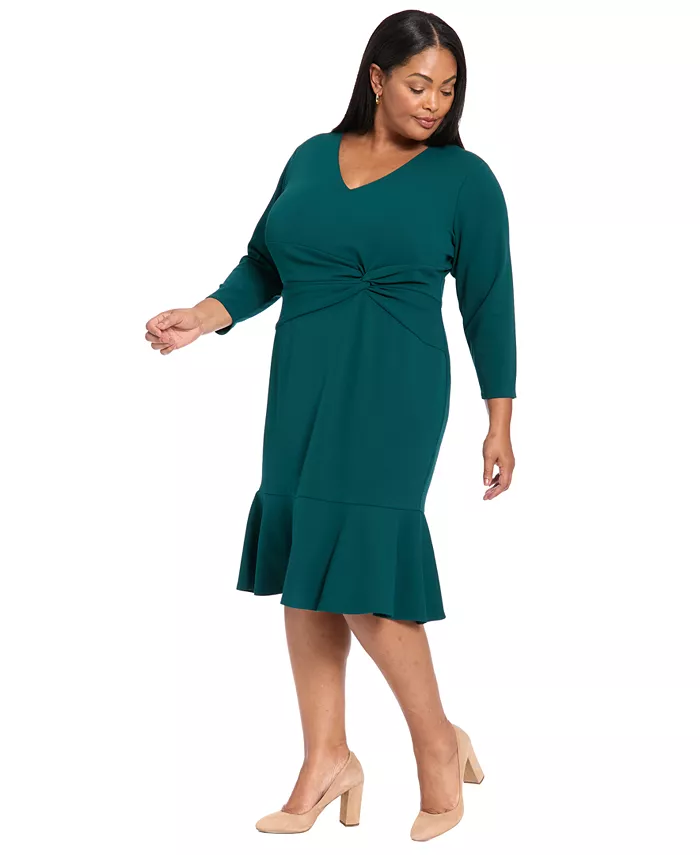 Платье больших размеров с узлом сбоку и рукавами 3/4 London Times, синий
Платье больших размеров с узлом сбоку и рукавами 3/4 London Times, синий