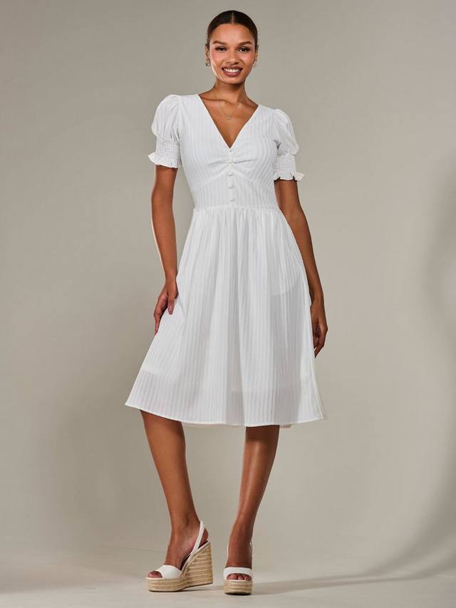 Платье миди с пышными рукавами Jolie Moi, белый
Платье миди с пышными рукавами Jolie Moi, белый