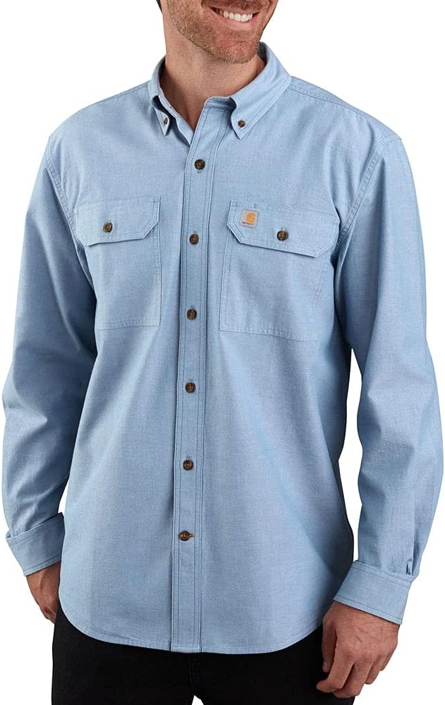 Carhartt мужская рубашка с длинным рукавом, свободный крой, средний вес, шамбрей, Blue Chambray
Carhartt мужская рубашка с длинным рукавом, свободный крой, средний вес, шамбрей, Blue Chambray