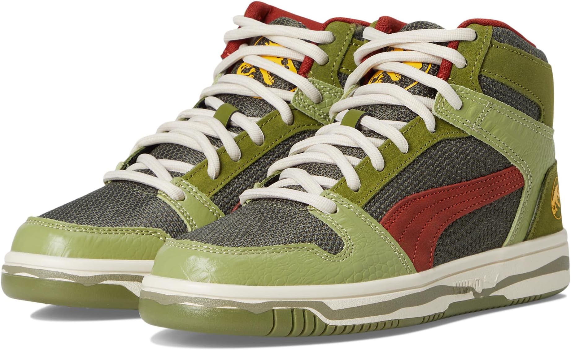 Кроссовки PUMA Kids Rebound Layup Mid Jurassic World Shoes, цвет Green Moss/Mars Red/Yellow Sizzle
Кроссовки PUMA Kids Rebound Layup Mid Jurassic World Shoes, цвет Green Moss/Mars Red/Yellow Sizzle