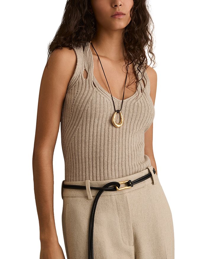 Алетия Трикотажный Топ REISS, коричневый/бежевый 
Алетия Трикотажный Топ REISS, коричневый/бежевый