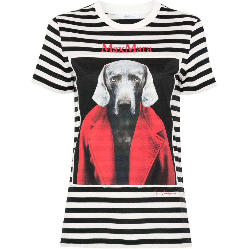 Розовая полосатая футболка MaxMara, белая
Розовая полосатая футболка MaxMara, белая