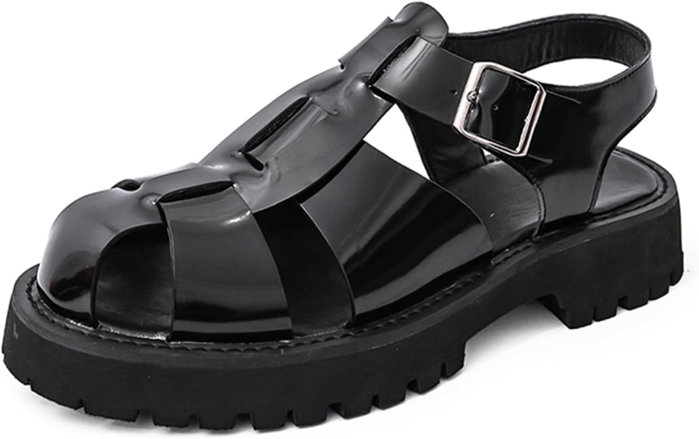 Мужские сандалии на платформе Dacnakby для рыбалки из лакированной кожи с массивной подошвой, регулируемым ремешком на щиколотке и пряжкой, для отдыха и повседневного ношения, с поддержкой свода стопы и дышащие, пляжные, черный
Мужские сандалии на платформе Dacnakby для рыбалки из лакированной кожи с массивной подошвой, регулируемым ремешком на щиколотке и пряжкой, для отдыха и повседневного ношения, с поддержкой свода стопы и дышащие, пляжные, черный